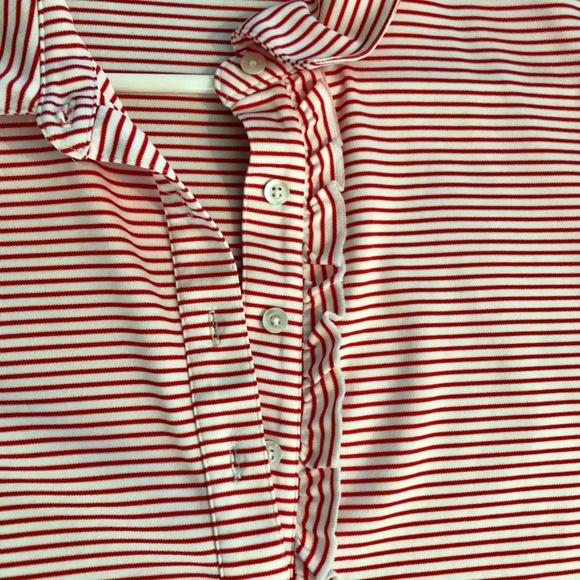 Tory Burch Tory Sport Performance Striped Ruffle Polo - Picture 4 of 6